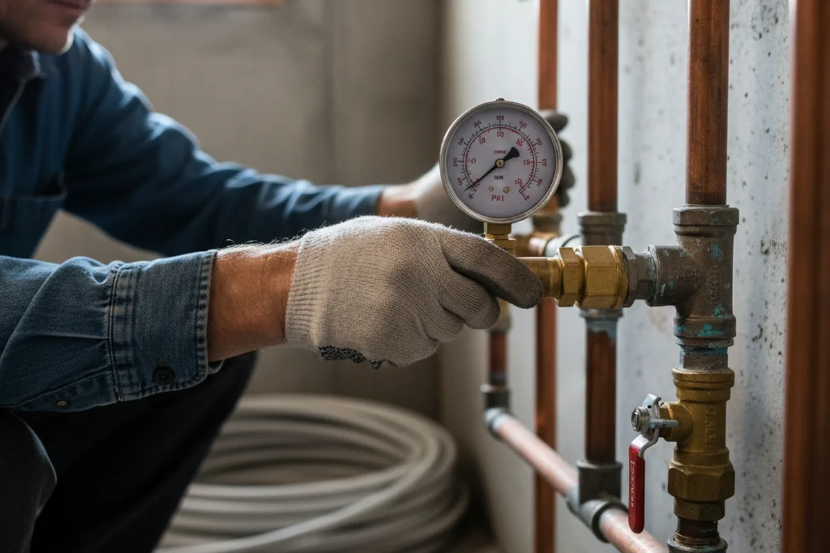 Pressure testing a repaired line during Water Line Repair in Colfax